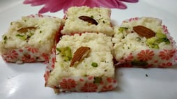 Soft Chocolate Coconut Kalakand Recipe