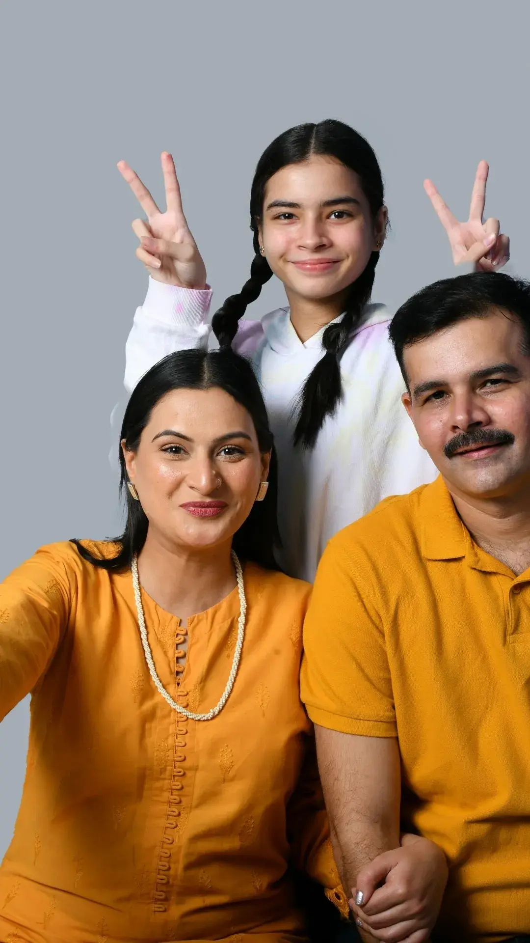 Happy kid with parents